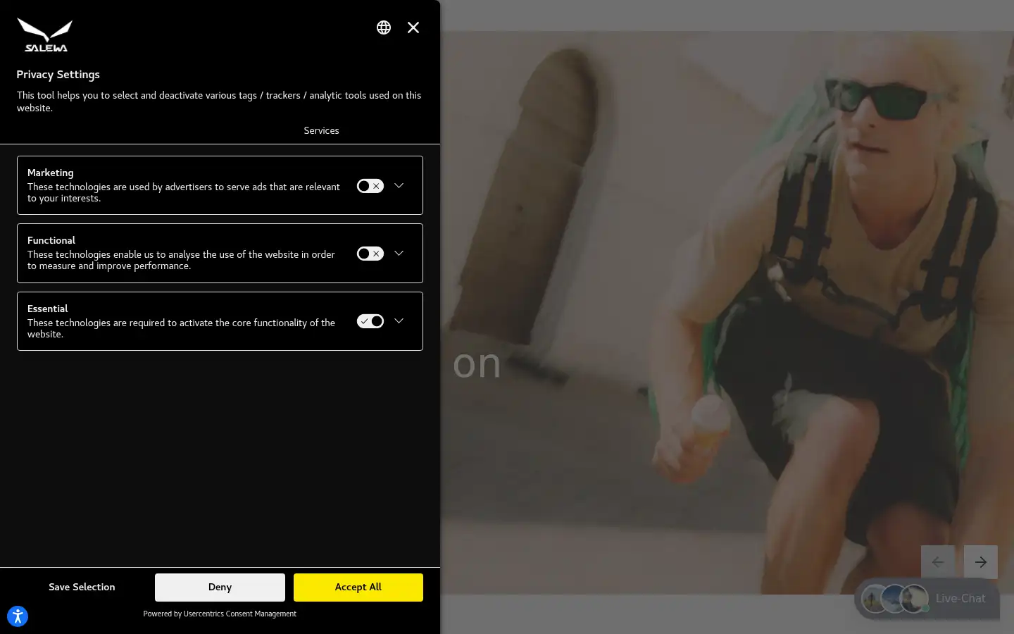 Screenshot of salewa.com