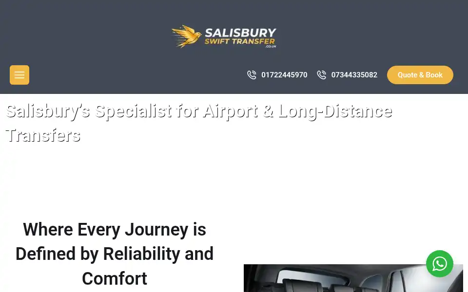 Screenshot of salisburyswifttransfer.co.uk