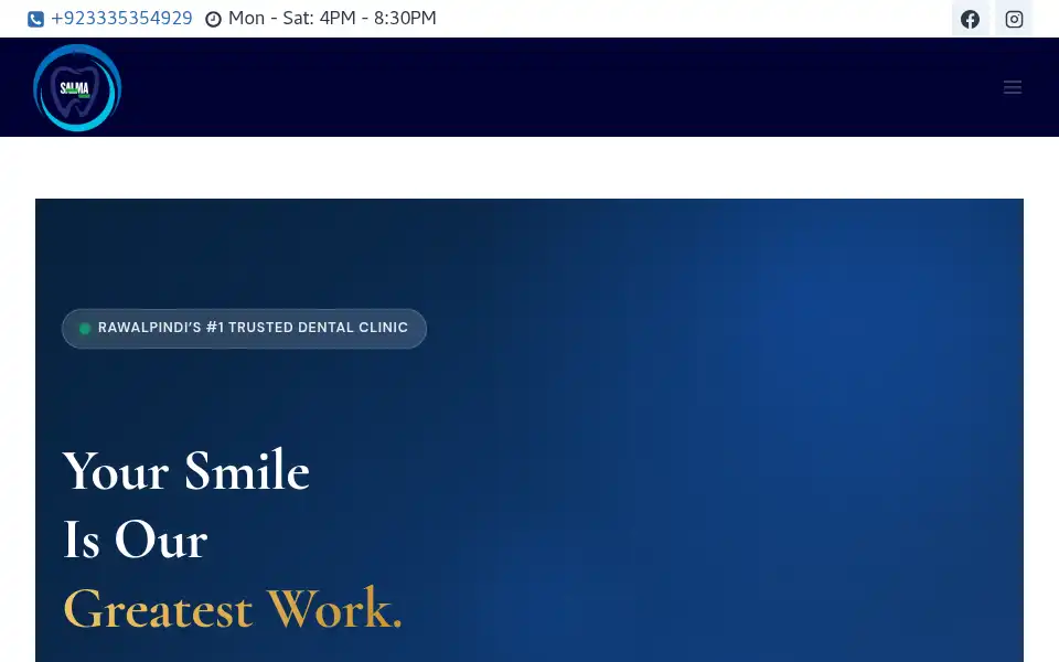 Screenshot of salmadentalclinic.com