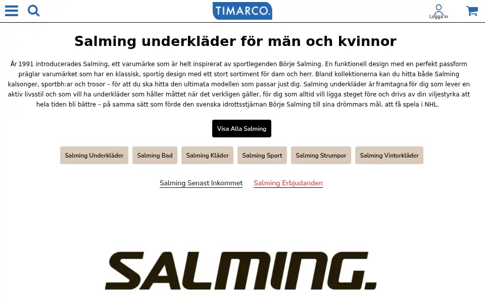 Screenshot of salmingunderwear.se