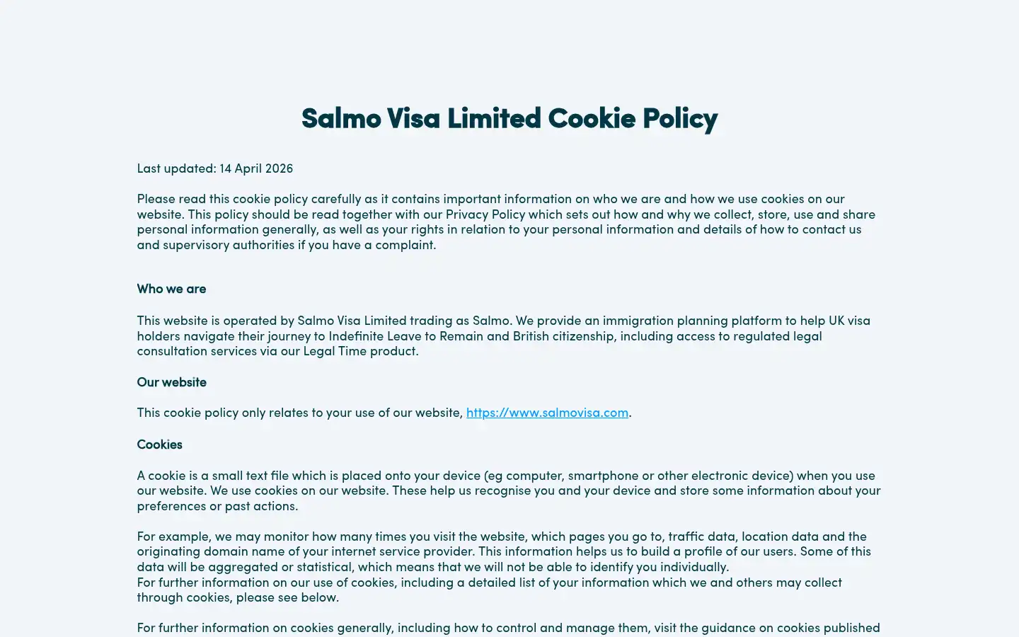 Screenshot of salmovisa.com