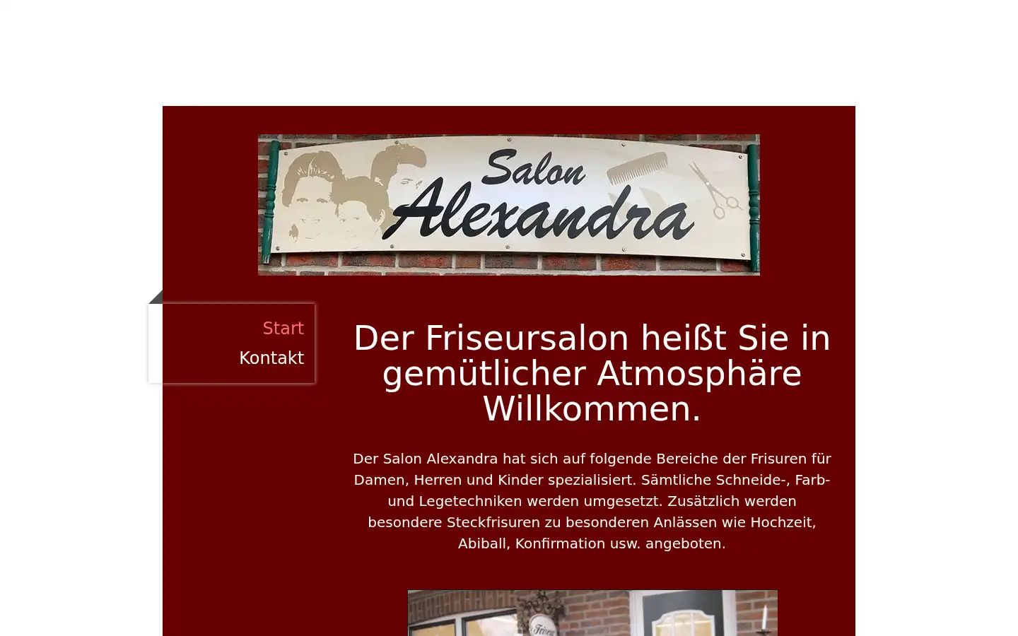 Screenshot of salon-alexandra.jimdofree.com
