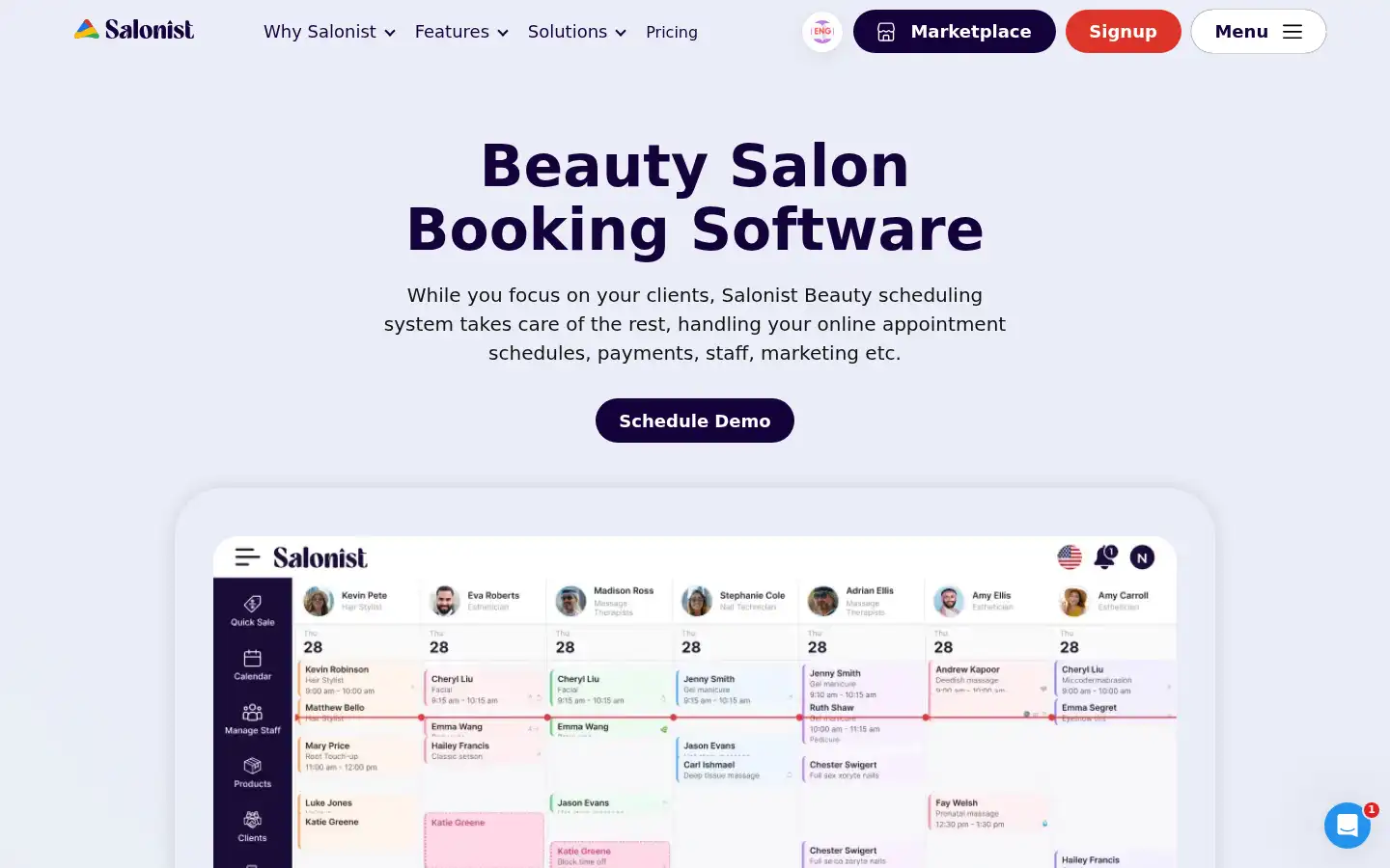 Screenshot of salonist.io