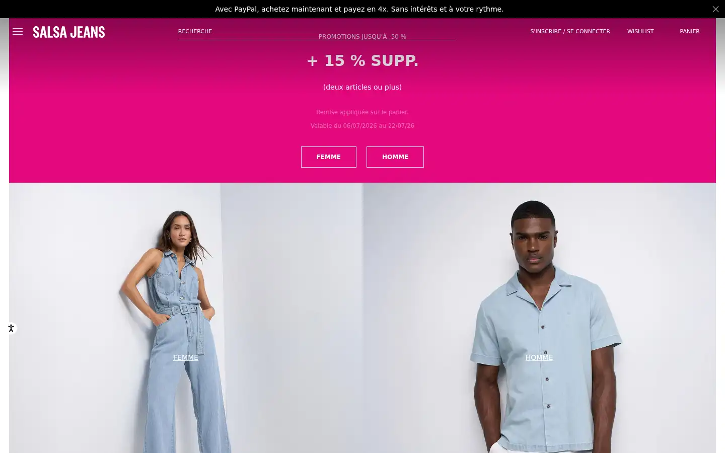 Screenshot of salsajeans.com