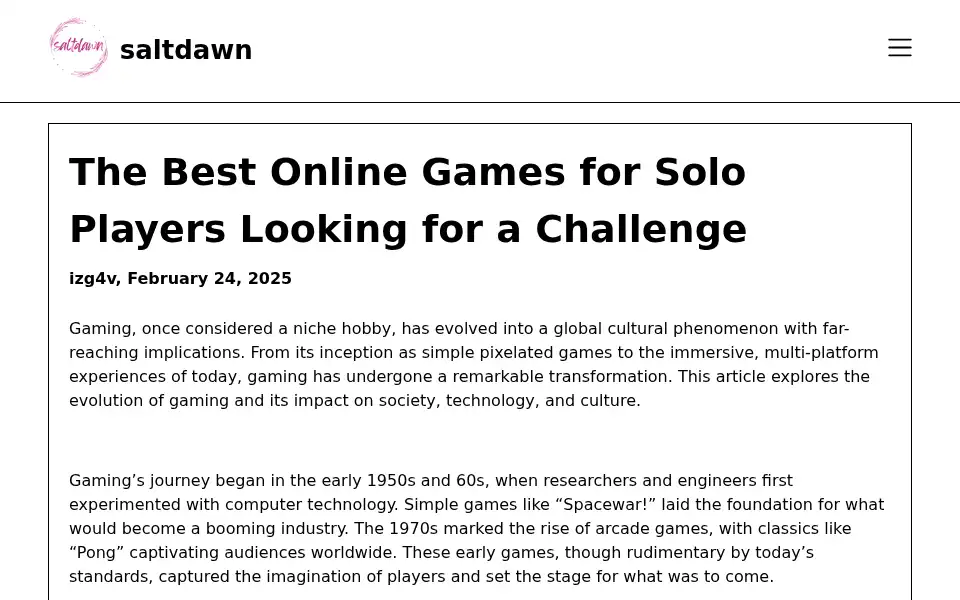 Screenshot of saltdawn.com