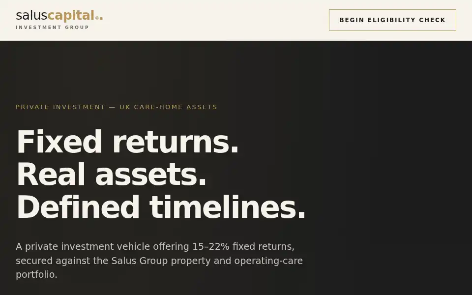 Screenshot of saluscapitalgroup.co.uk