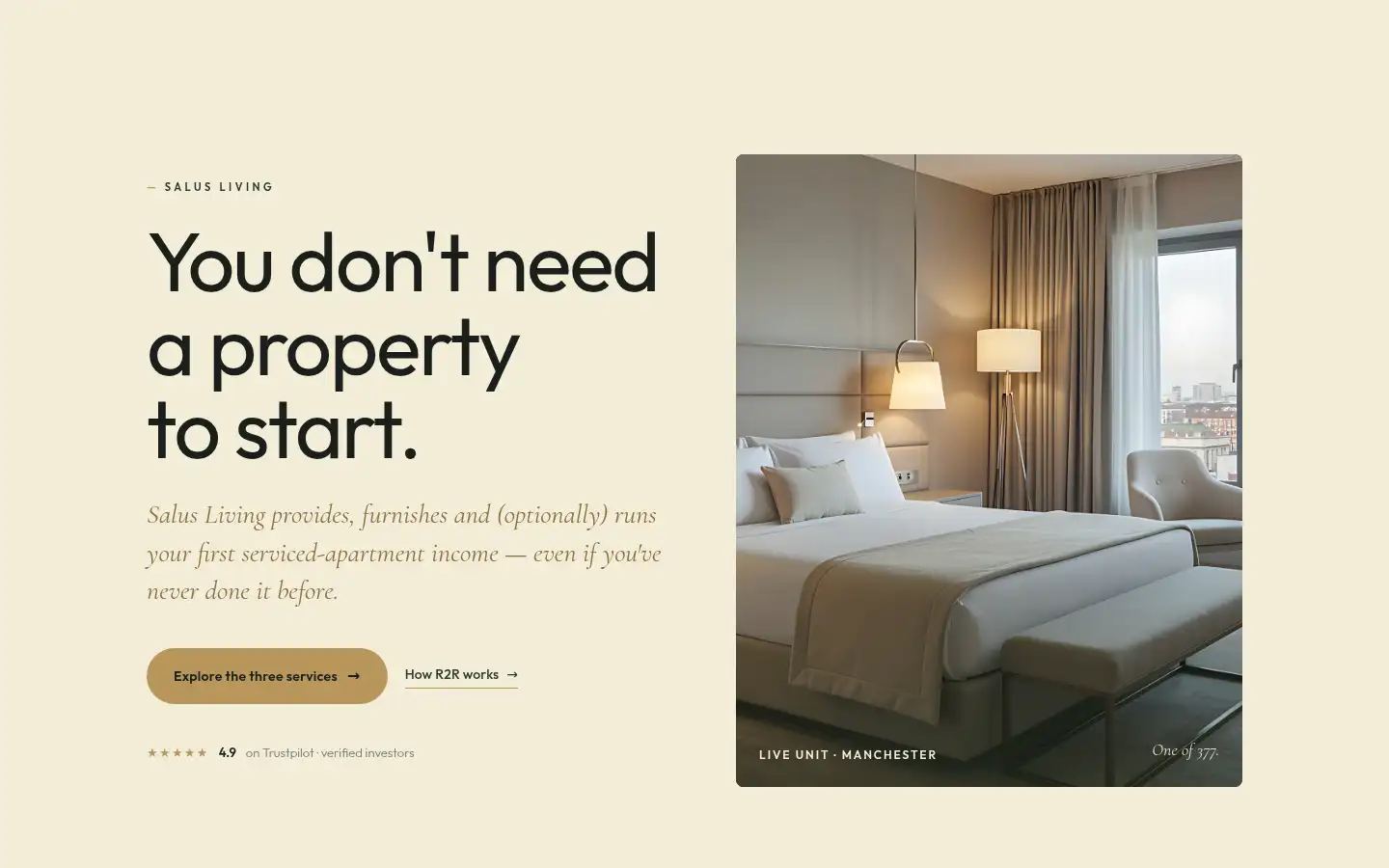Screenshot of salusliving.co.uk