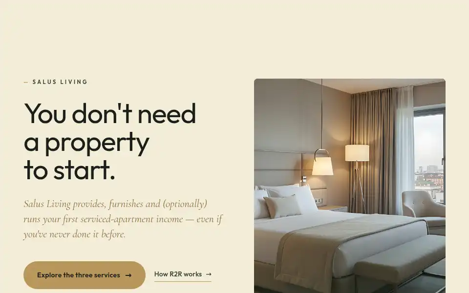Screenshot of salusliving.uk