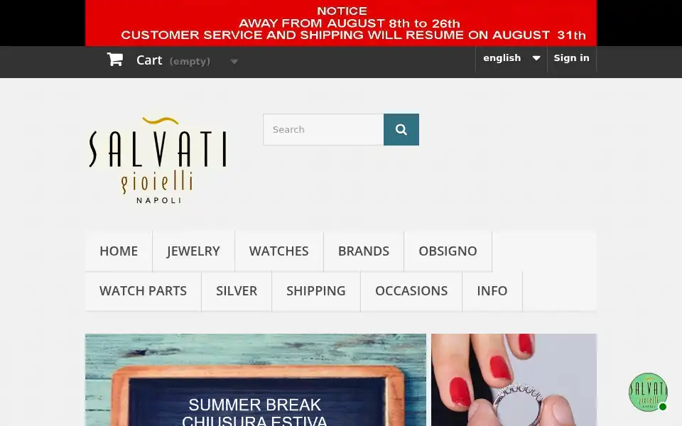 Screenshot of salvatigioielli.it
