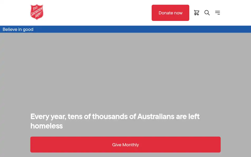 Screenshot of salvationarmy.org.au
