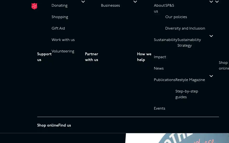Screenshot of salvationarmytrading.org.uk