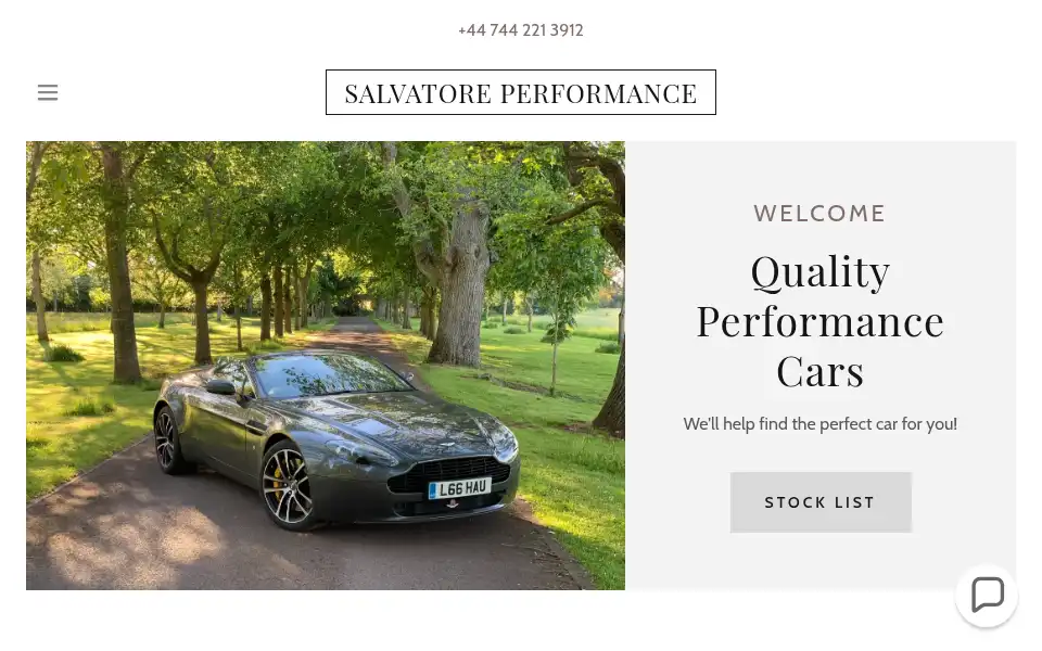 Screenshot of salvatoreperformance.co.uk
