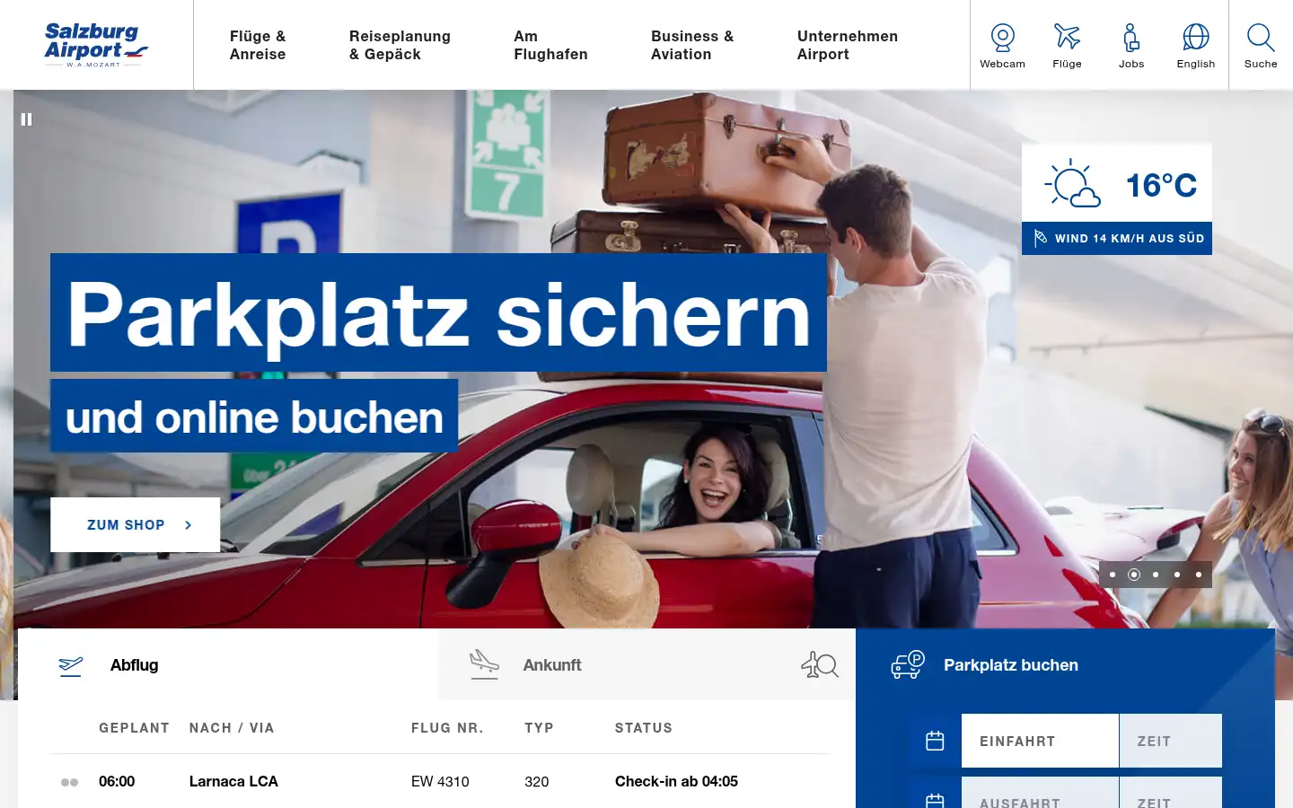 Screenshot of salzburg-airport.com