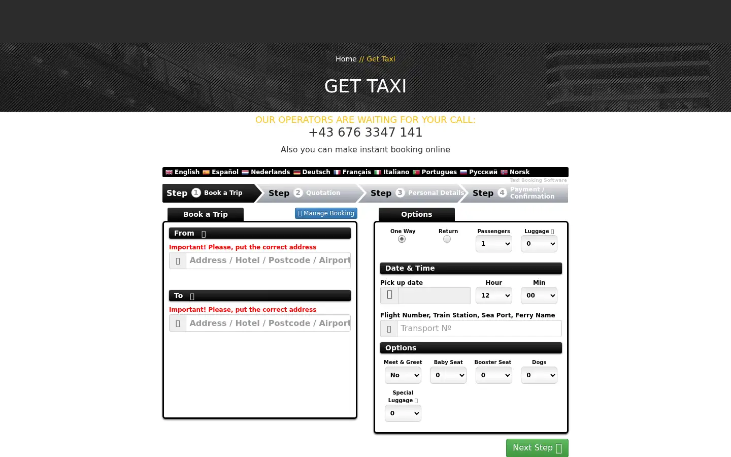 Screenshot of salzburgtaxi.eu