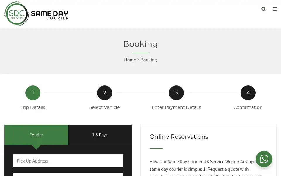 Screenshot of samedaycourier.delivery