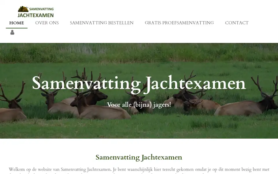 Screenshot of samenvatting-jachtexamen.nl