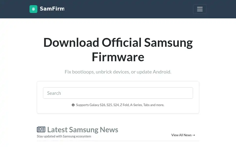 Screenshot of samfirm.shop