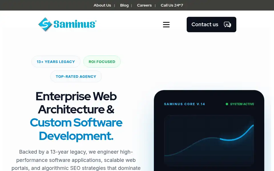 Screenshot of saminus.com