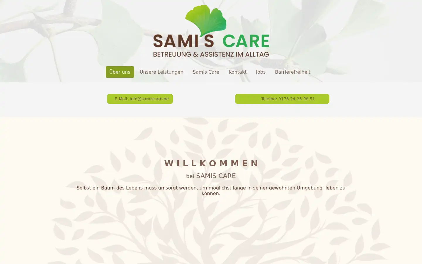 Screenshot of samiscare.de