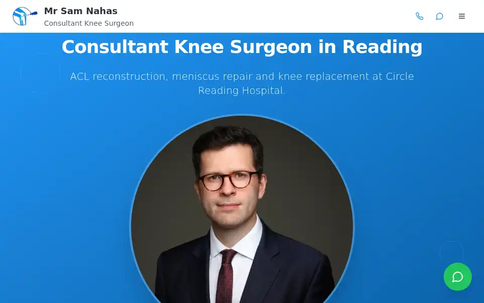 Screenshot of samknee.co.uk