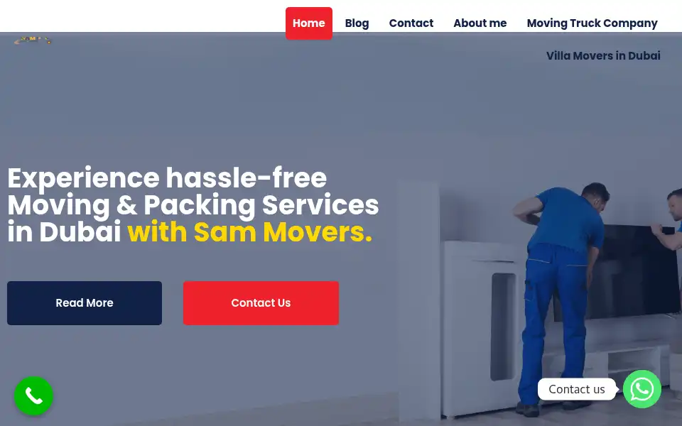 Screenshot of sammoversuae.com