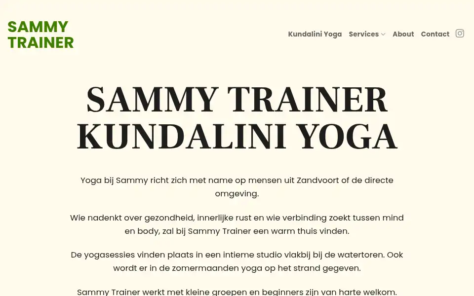 Screenshot of sammytrainer.nl