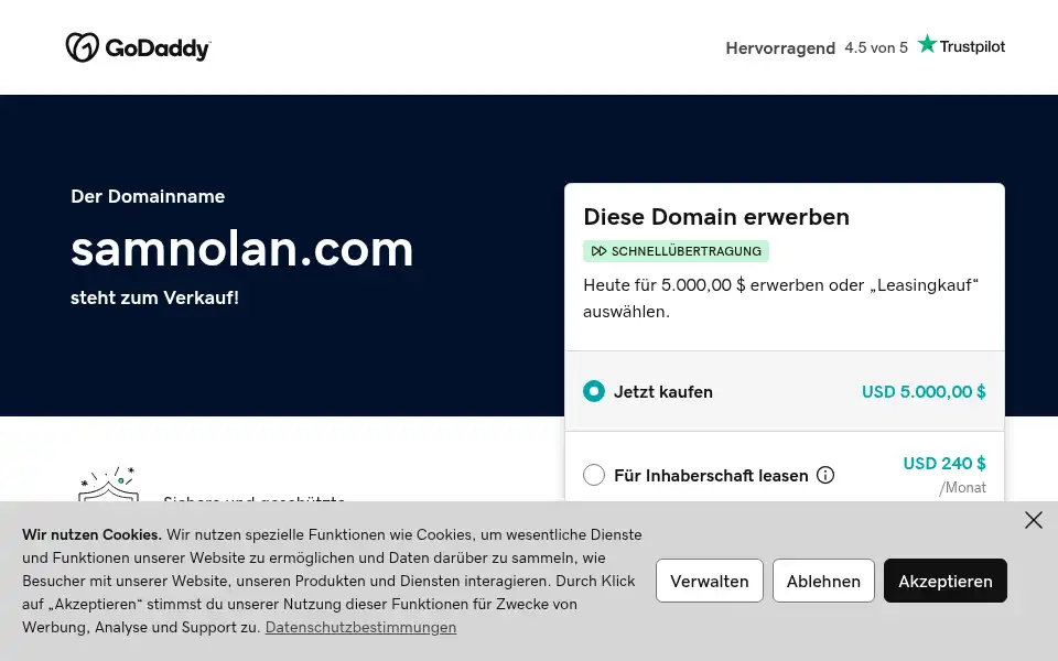 Screenshot of samnolan.com