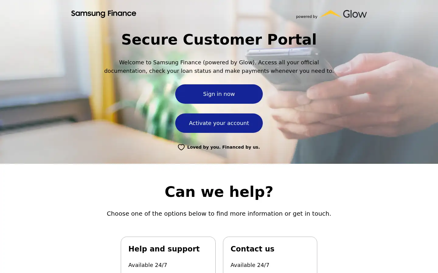 Screenshot of samsungfinance.co.uk