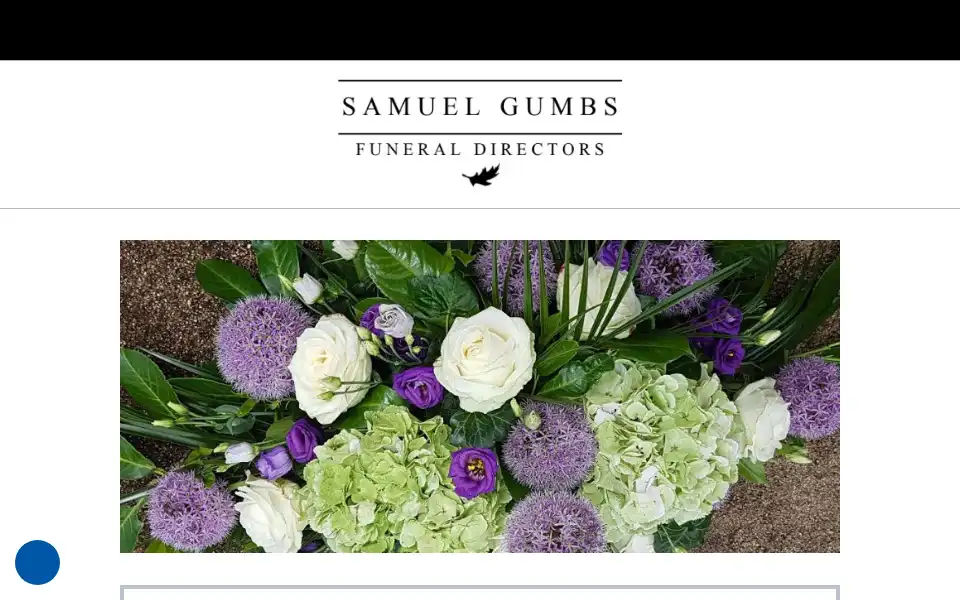 Screenshot of samuelgumbsfunerals.co.uk