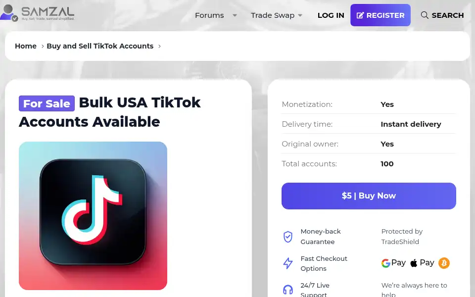 Screenshot of samzal.com