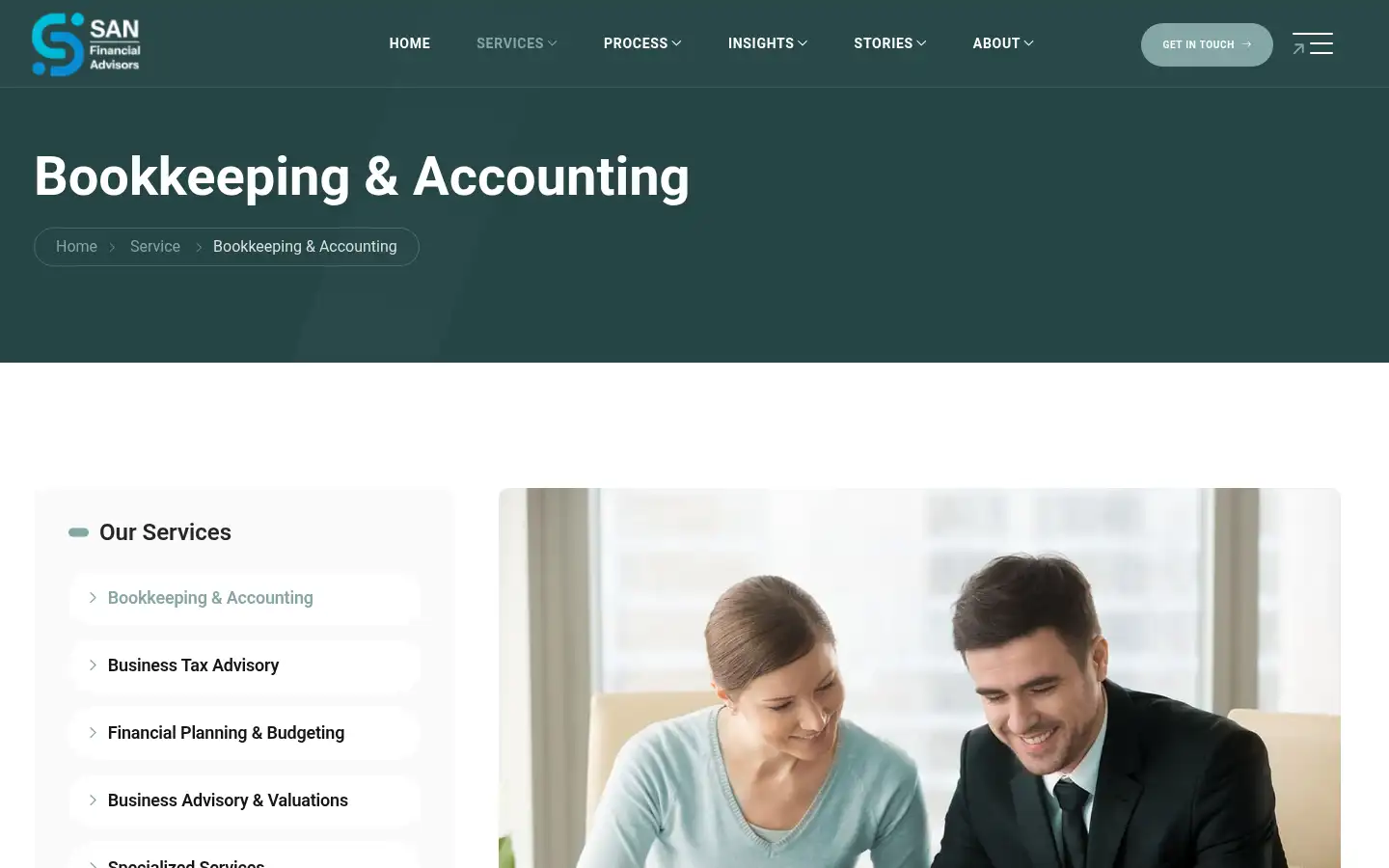 Screenshot of sanadvisors.ca