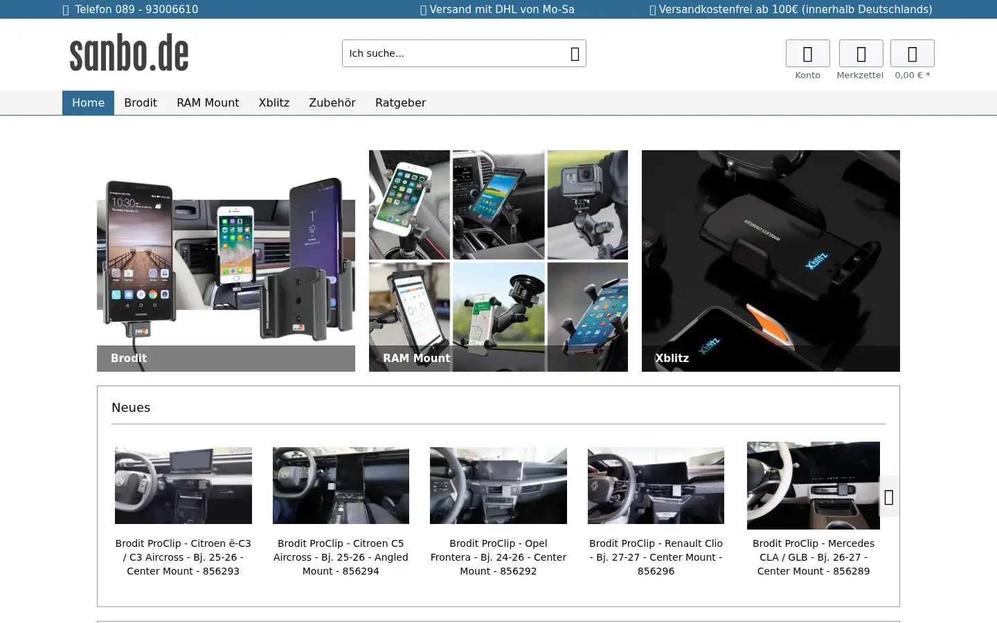 Screenshot of sanbo.de