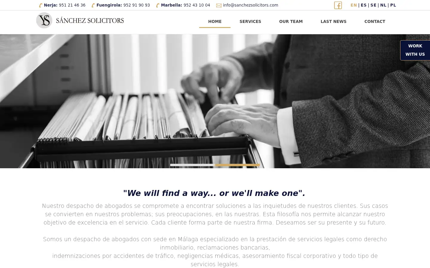Screenshot of sanchezsolicitors.com