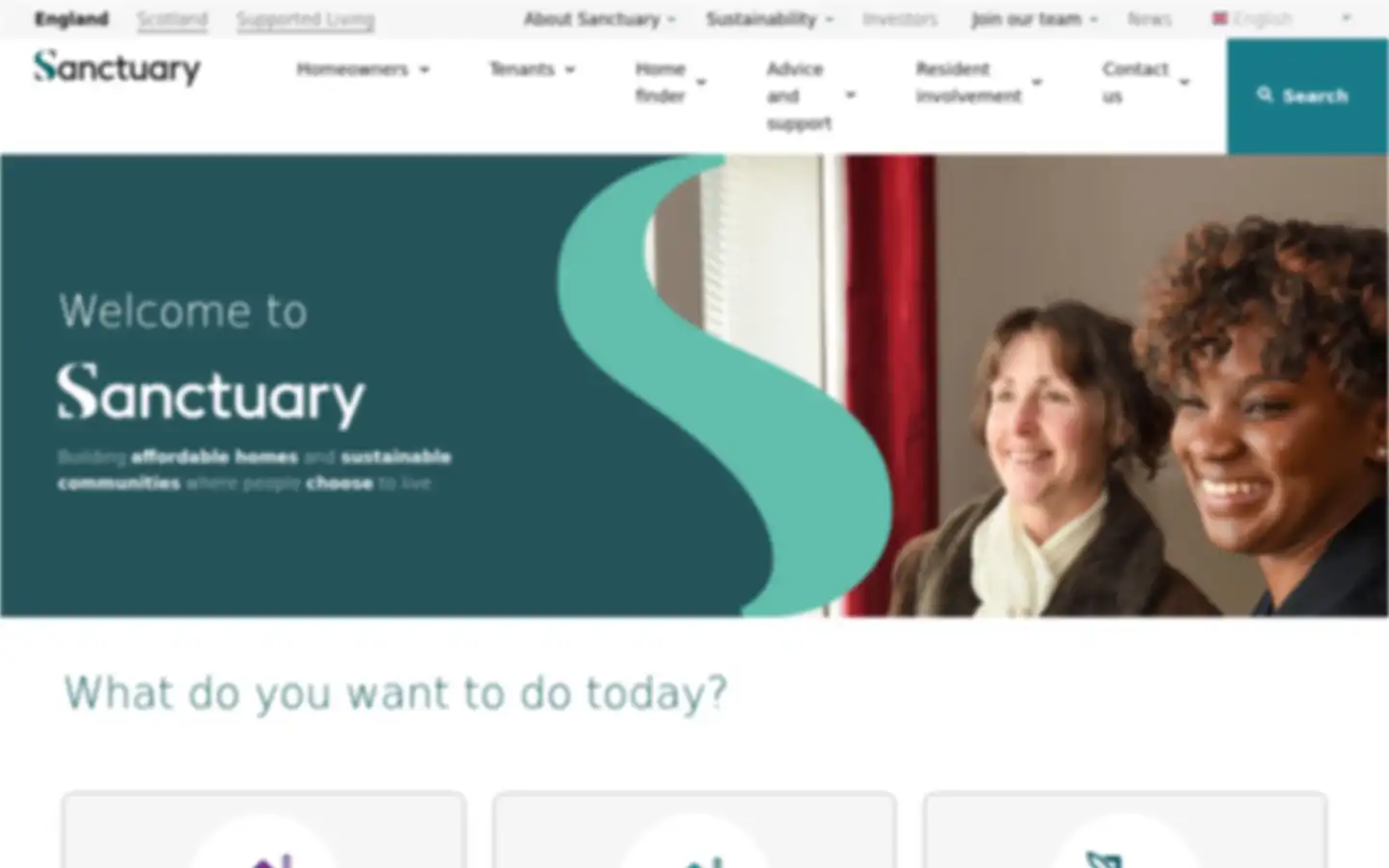 Screenshot of sanctuary-housing.co.uk