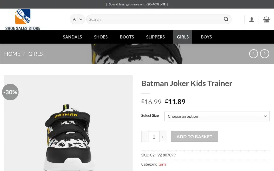 Screenshot of sandalsshopuk.com