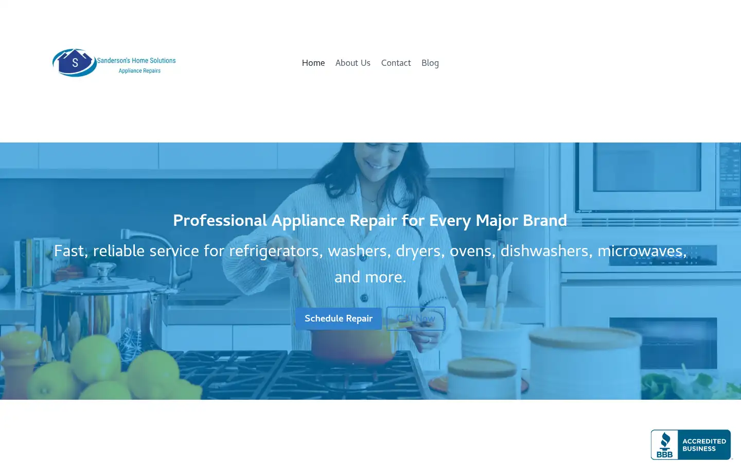 Screenshot of sandersonshomesolutions.com