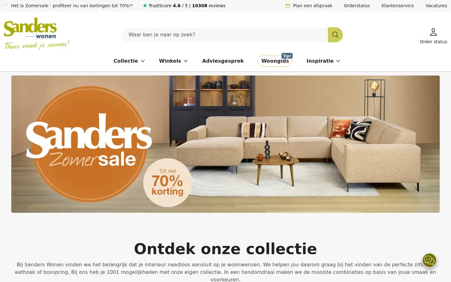 Screenshot of sanderswonen.nl
