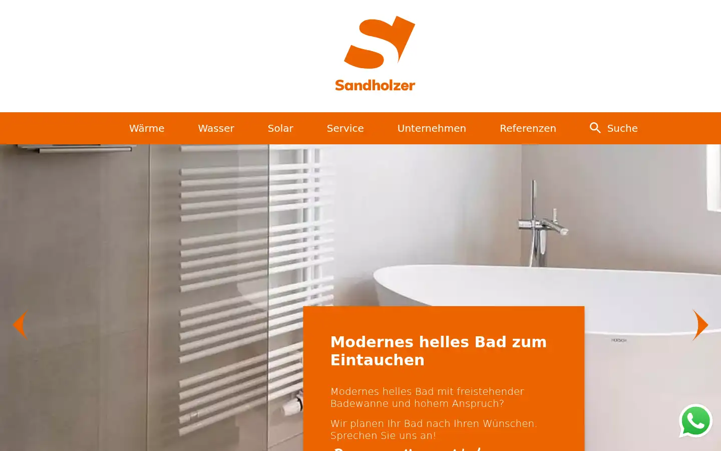 Screenshot of sandholzer-haustechnik.de