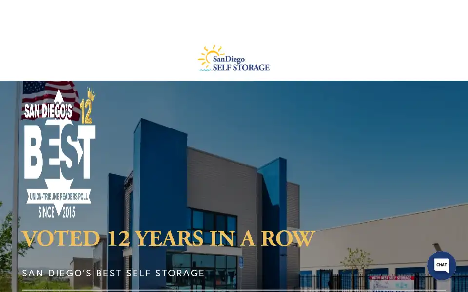 Screenshot of sandiegoselfstorage.com