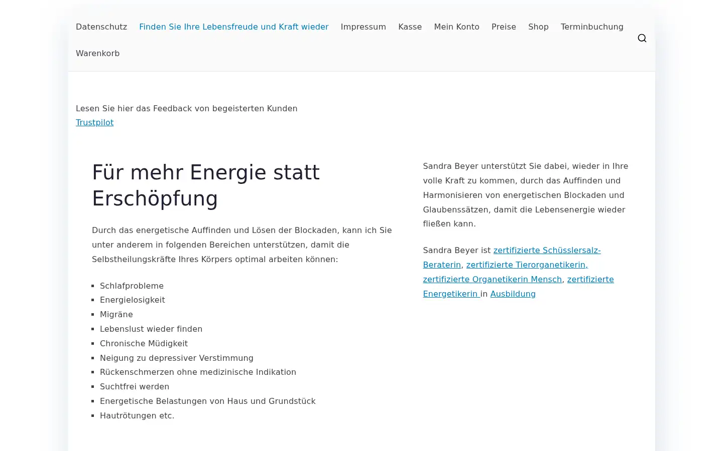 Screenshot of sandrabeyer.de