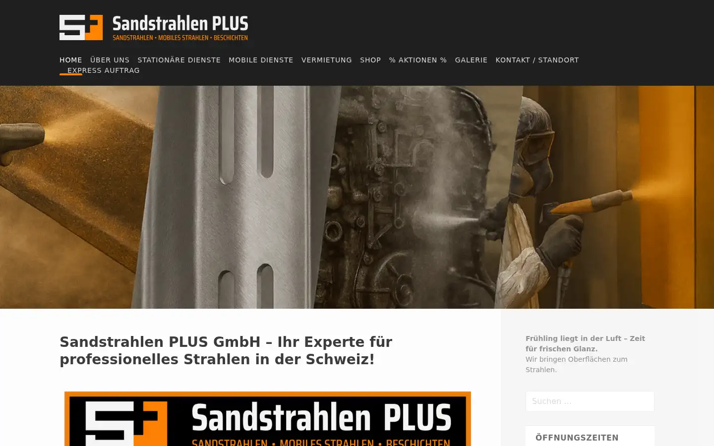 Screenshot of sandstrahlen-plus.ch