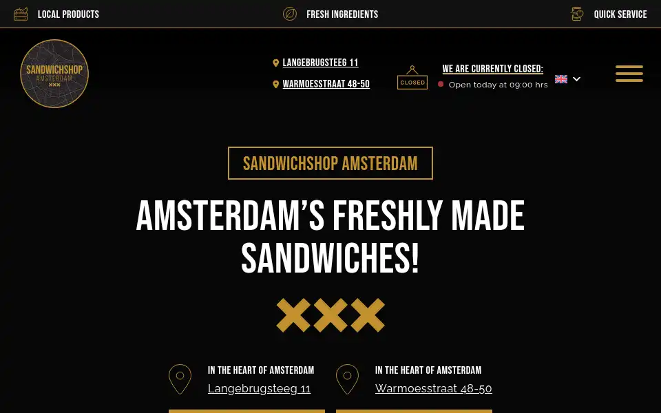 Screenshot of sandwichshopamsterdam.com