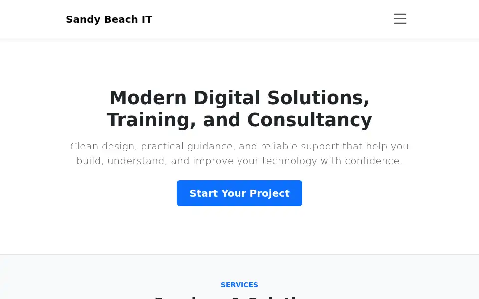 Screenshot of sandybeachit.co.uk
