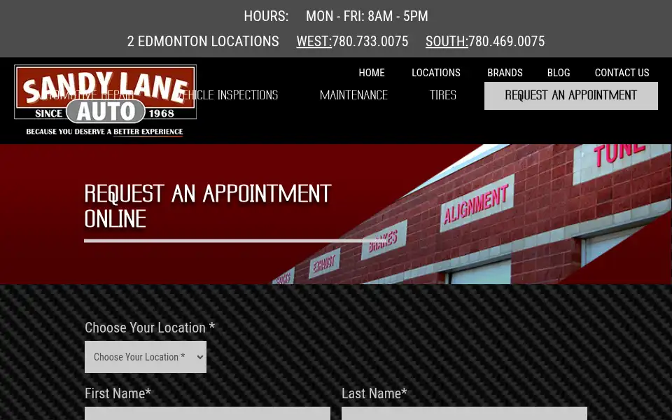 Screenshot of sandylaneauto.com