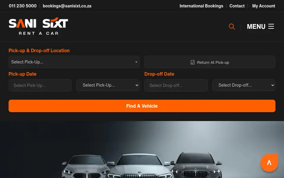 Screenshot of sani.co.za
