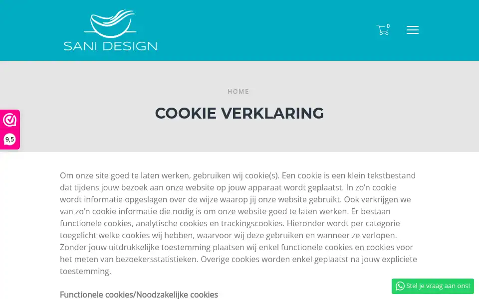 Screenshot of sani-design.nl