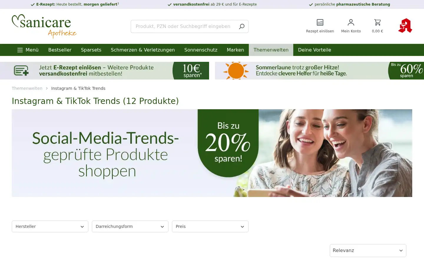 Screenshot of sanicare.de