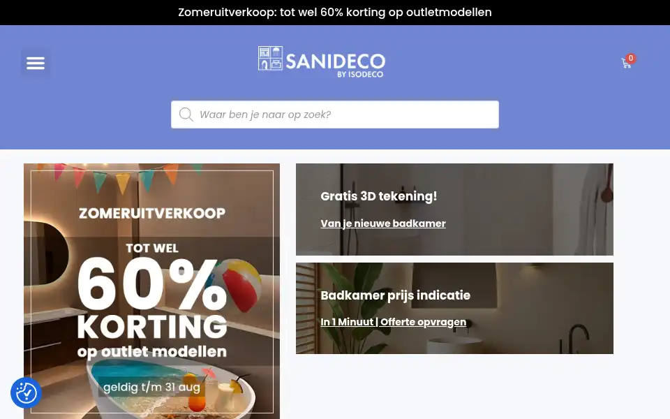 Screenshot of sanideco.nl