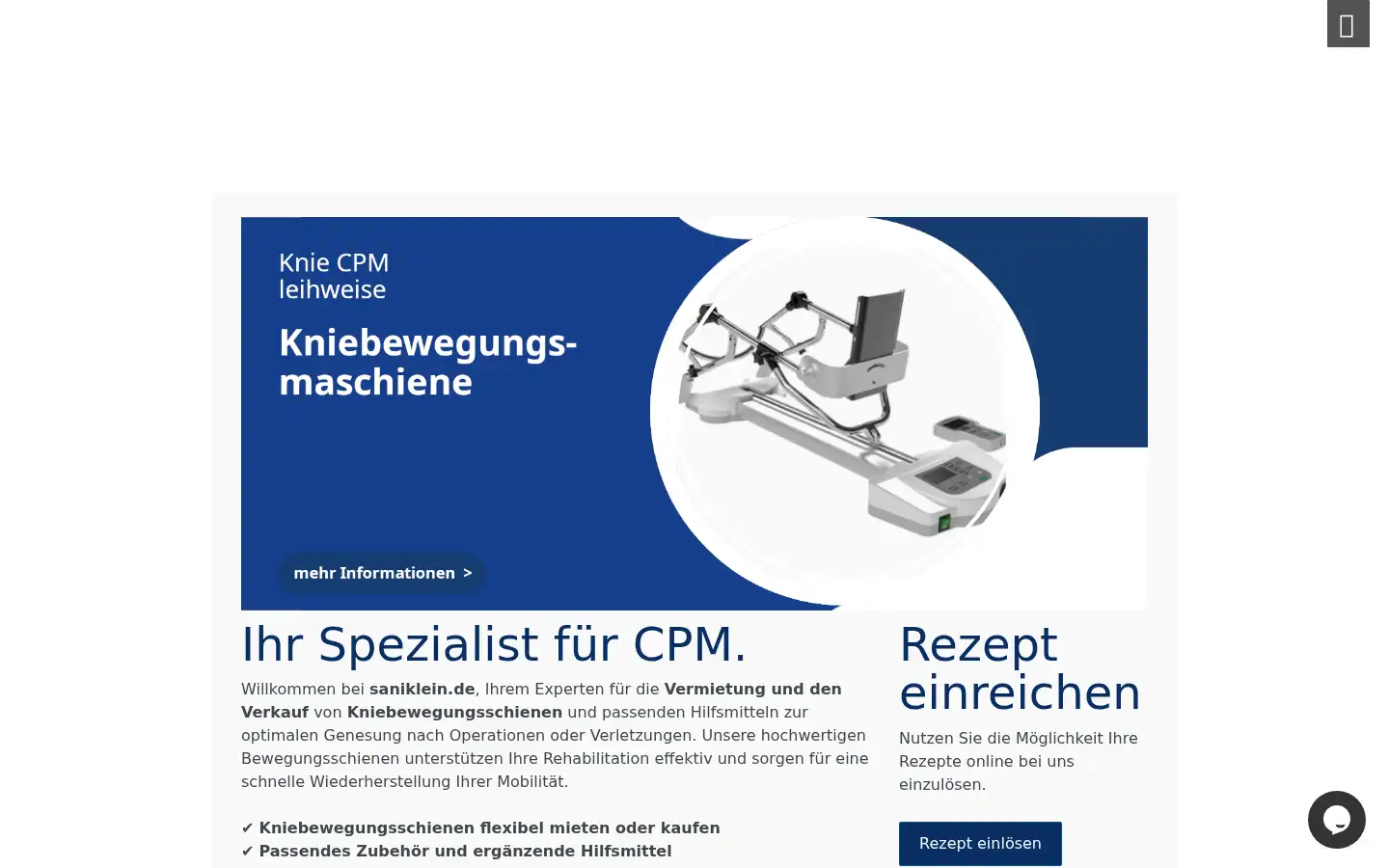 Screenshot of saniklein.de