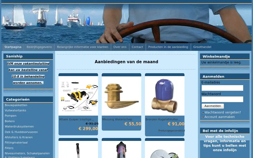 Screenshot of saniship.nl